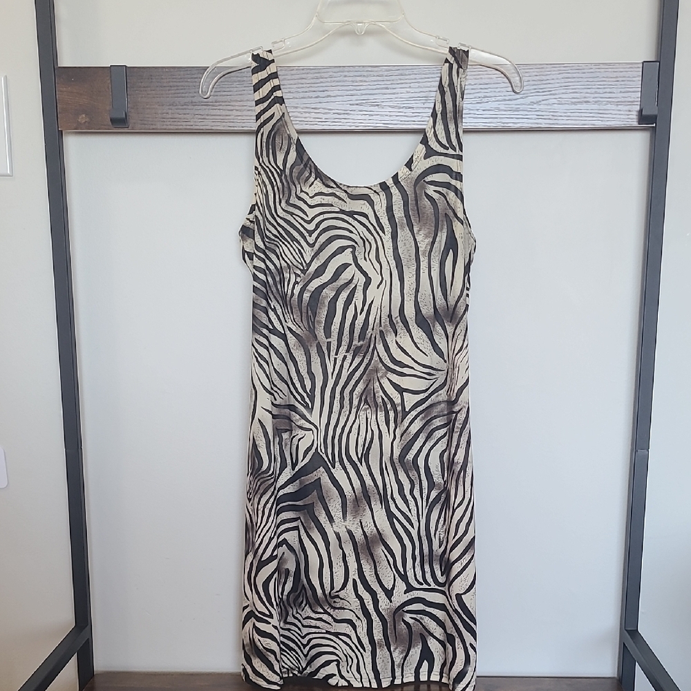Zebra Print Midi Dress